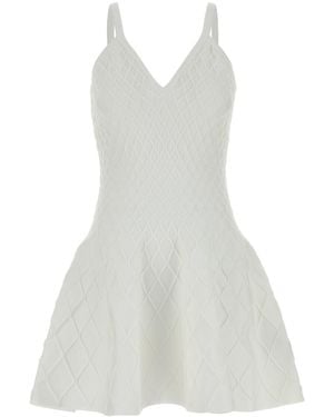Balmain White Knit Mini Dress