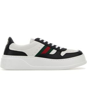 Gucci Sneakers in pelle bicolor - Bianco