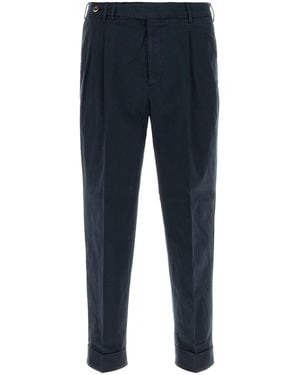PT Torino Navy Blue Stretch Cotton Style Pant