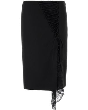 McQueen Black Wool Skirt