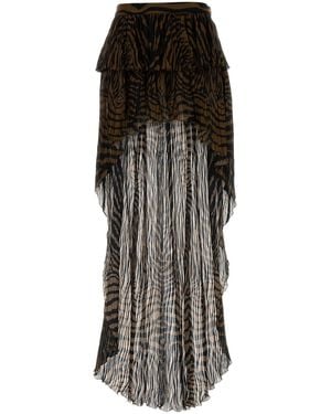 Blumarine Printed Crepe Skirt - Black