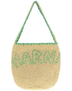Marni Raffia Shopping Bag - Yellow