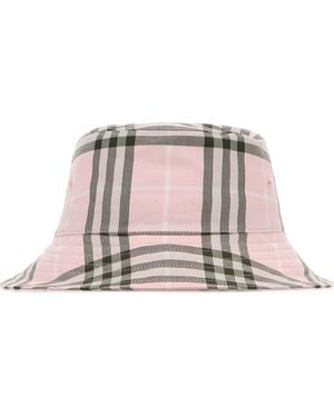 Burberry Embroidered Canvas Bucket Hat - Pink