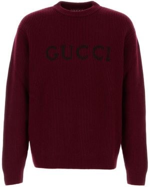 Gucci Maglione in misto lana bordeaux - Rosso