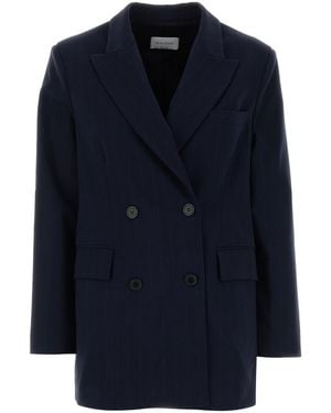 THE NINA STUDIO Embroidered Stretch Polyester Blend Blazer - Blue