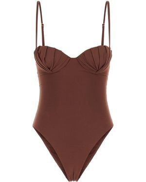 Amotea Brown Stretch Nylon Serena Swimsuit