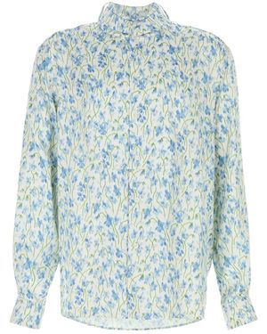Loewe Camicia in raso stampato - Blu