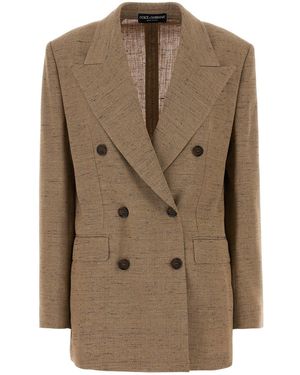 Dolce & Gabbana Dolce & Gabbana Biscuit Tweed Blazer - Brown