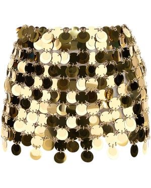 Rabanne Gold Maxi Sequins Mini Skirt - Metallic