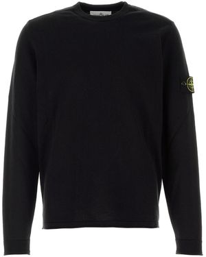 Stone Island Black Cotton Jumper