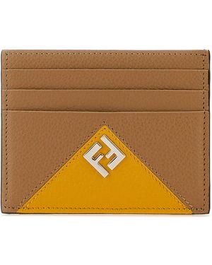 Fendi Portacarte in pelle beige - Arancione