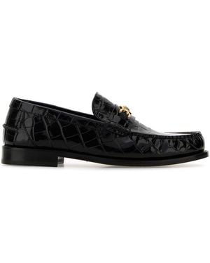 Versace Loafer Coin Crocco Print - Black