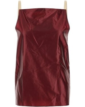 Carven Pressed Silk Vest Top - Red