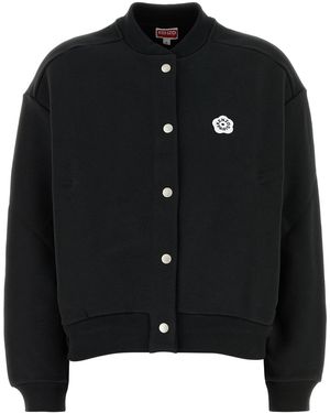 KENZO Black Stretch Cotton Bomber Jacket