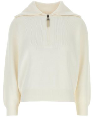Brunello Cucinelli White Cotton Jumper