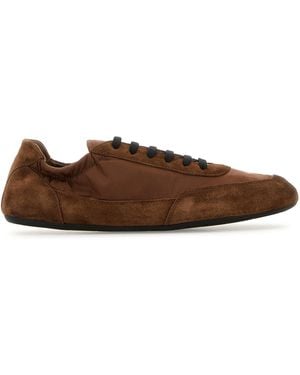 Prada Sneakers Collapse marroni in Re-Nylon e pelle scamosciata - Marrone
