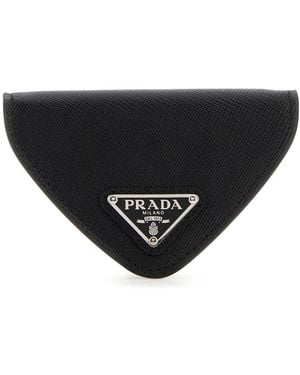 Prada Portamonete in pelle nera - Nero