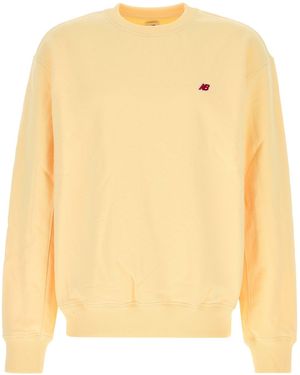 New Balance Cream Cotton Sweatshirt - Yellow