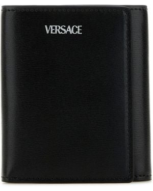 Versace TRIFOLD WALLET CALF LEATHER - Nero