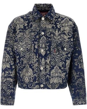 Junya Watanabe Embroidered Jacquard X Levi's Jacket - Blue
