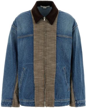 Stella McCartney Denim And Tweed Jacket - Blue