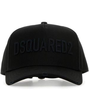 DSquared² Cappello da baseball in cotone nero