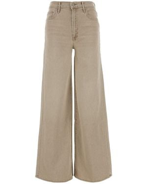 Mother Beige Stretch Denim Wide-leg Jeans - Natural