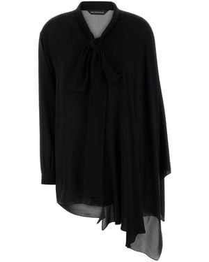Balenciaga Blusa Con Foulard - Nero