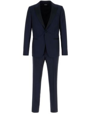ZEGNA Navy Blue Wool Blend Tuxedo