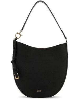 Ferragamo Smile Leather Shoulder Bag in Black | Lyst