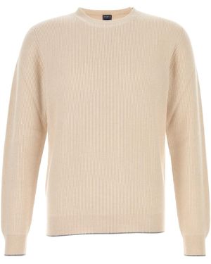 Fedeli Maglione Argentina in cashmere sabbia - Bianco