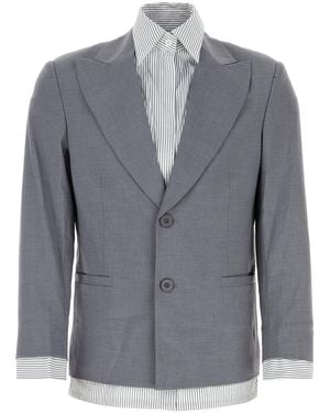 Kidsuper Gray Stretch Polyester Blend Blazer