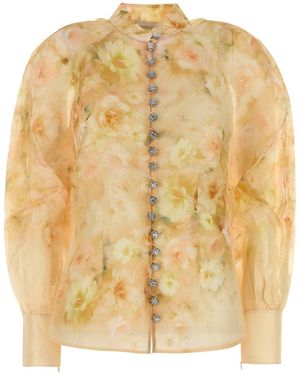Zimmermann CRUSH BUTTONED BLOUSE - Metallizzato