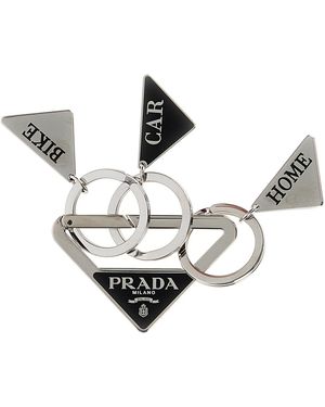 Prada Portachiavi in metallo argento - Multicolore