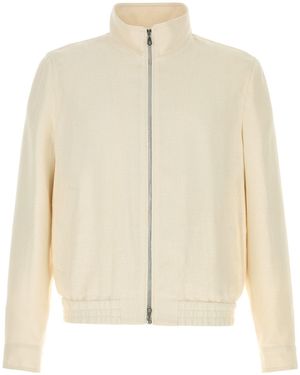 Brunello Cucinelli Ivory Silk Blend Jacket - Natural
