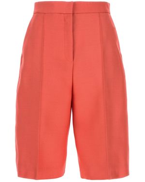 Agnona Coral Wool Blend Bermuda Shorts - Red