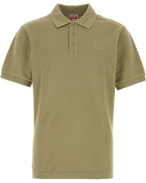 KENZO Solid Shirt Collar Polo - Green