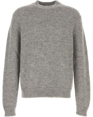 Jil Sander Maglione in misto alpaca grigio melangé