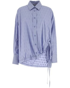 The Attico Camicia oversize in cotone ricamato - Blu