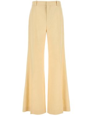 Chloé Cream Canvas Wide-Leg Pant - White
