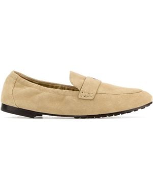 Tory Burch Sand Suede Ballet Loafers - White