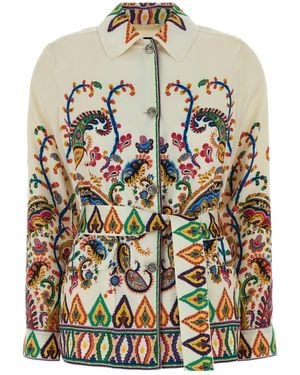 Etro Printed Satin Shirt - Grey