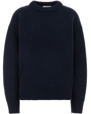The Row Midnight Wool Blend Ophelia Oversize Jumper - Blue