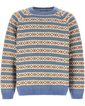 Bode Embroidered Wool Wedgewood Jumper - Blue