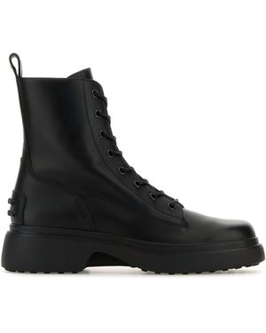 Tod's Leather Ankle Boots - Black