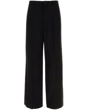 Balenciaga Twill Wide-Leg Pant - Black