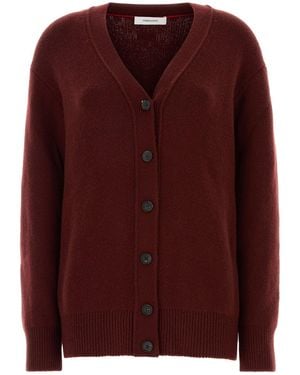 Ferragamo Burgundy Cashmere Blend Cardigan - Purple