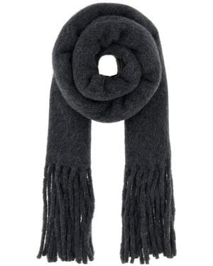 Loulou de Saison Charcoal Alpaca Blend Santo Scarf - Black