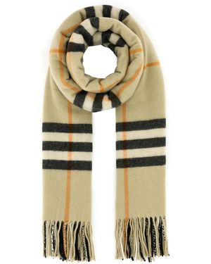 Burberry Sciarpa in cashmere ricamato - Bianco