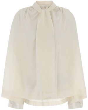 Carven White Silk Blouse